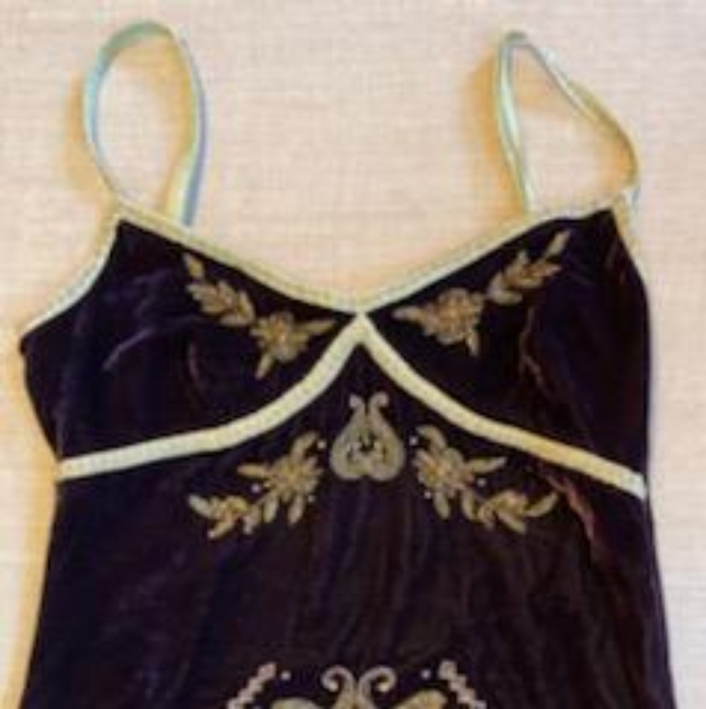 Beaded velvet camisole by Karen Miller